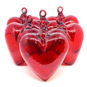  / Red 5.1 inch Large Hanging Glass Hearts 